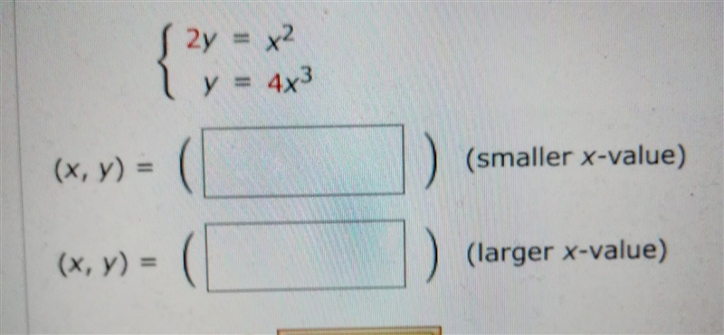 NO LINKS!! Use the method of substitution to solve the system. (if there's no solution-example-1