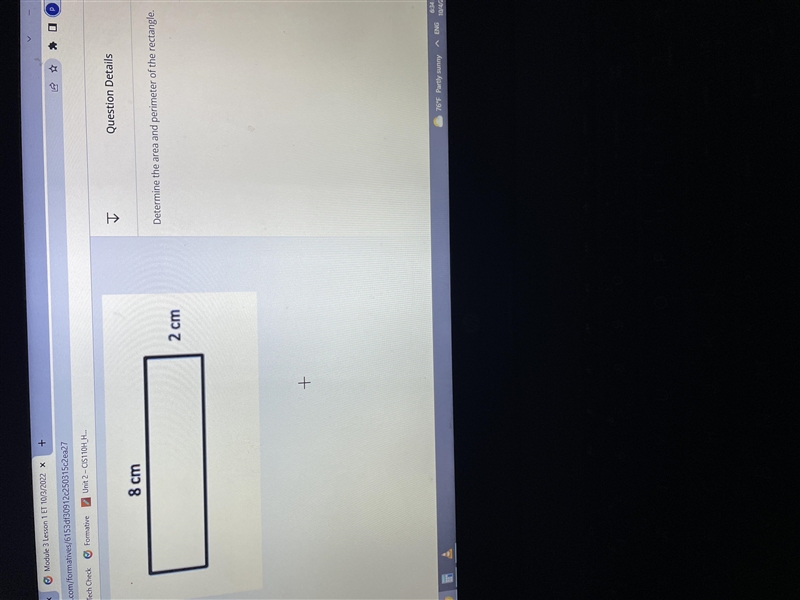 Determine the area and the perimeter of the rectangle-example-1