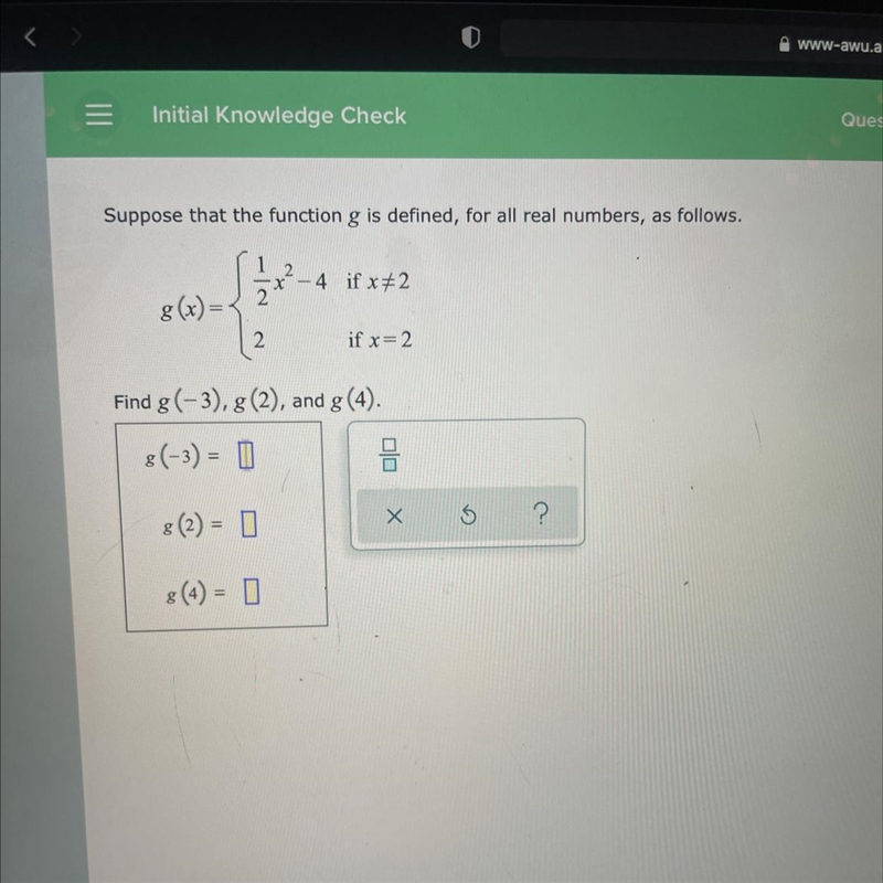 Find g(-3) g(2) g(4)-example-1