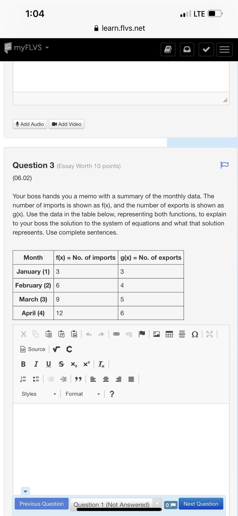 The number of exports is shown as g(x). Use the data in the table below, representing-example-1