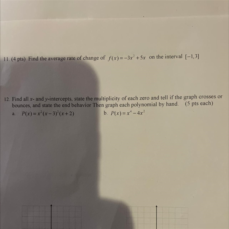 12. Find all x- and y-intercepts, state the multiplicity of each zero and tell if-example-1