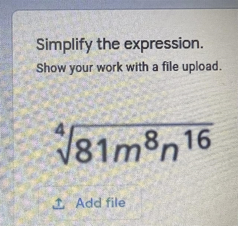 Simplify the expression. Show your work. 4 √81m^8n^16-example-1