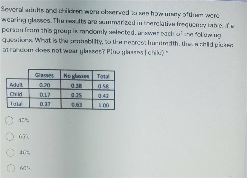 Several adults and children were observed to see how many ofthem were wearing glasses-example-1