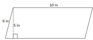 Find the area of the parallelogram 300 in^230 in^260 in^250 in^2-example-1