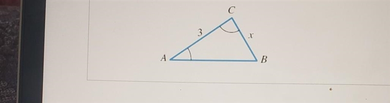 Find the indicated side x. (Use either the Law of Sines or the Law of Cosines, as-example-1