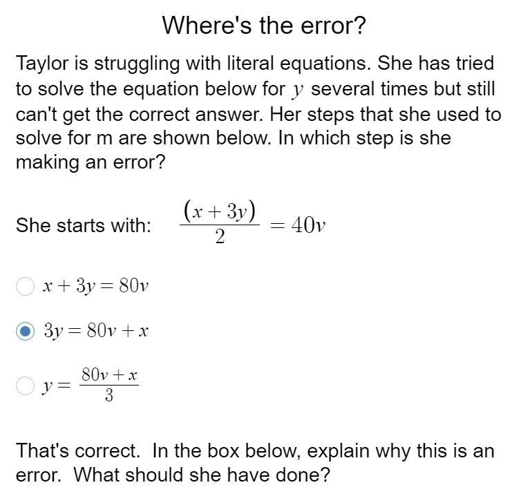 Explain why this is an error. What should she have done?-example-1