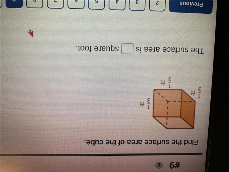 Find the surface area of the cube in square feet.-example-1