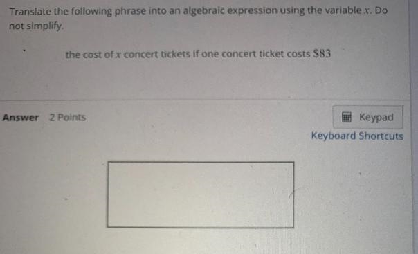 Translate the following phrase into an algebraic expression using the variable x. Donot-example-1