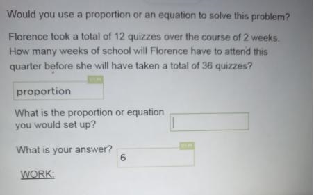 florence took a total of 12 quizzes over the course of 2 weeks. how many weeks of-example-1