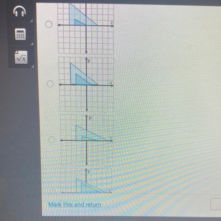 Which graph shows a dilation?-example-1