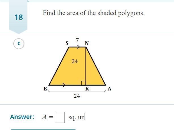 Find the area of the shaded polygons.-example-1