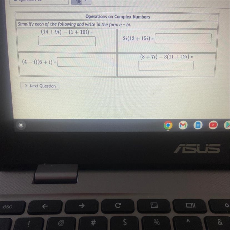 Operations on Complex NumbersSimplify each of the following and write in the form-example-1