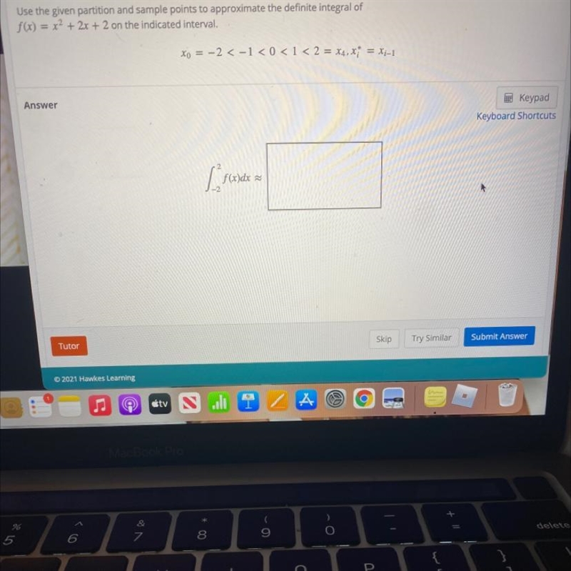 Use the given partition and sample points to approximate the definite integral of-example-1