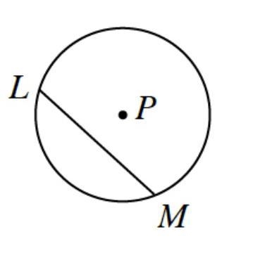 Examine the diagram of chord LM in •P at right. If the length of the radius of •P-example-1