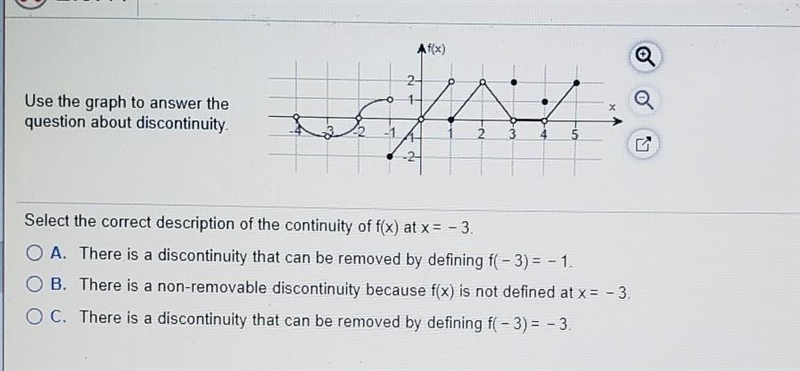 Use the graph to answer the question about discontinuity refer to image-example-1