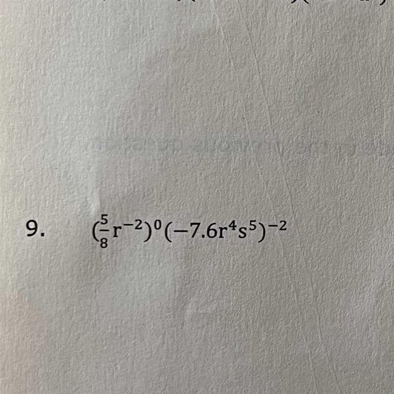 Determine an equivalent algebraic monomial expression for each expression using the-example-1