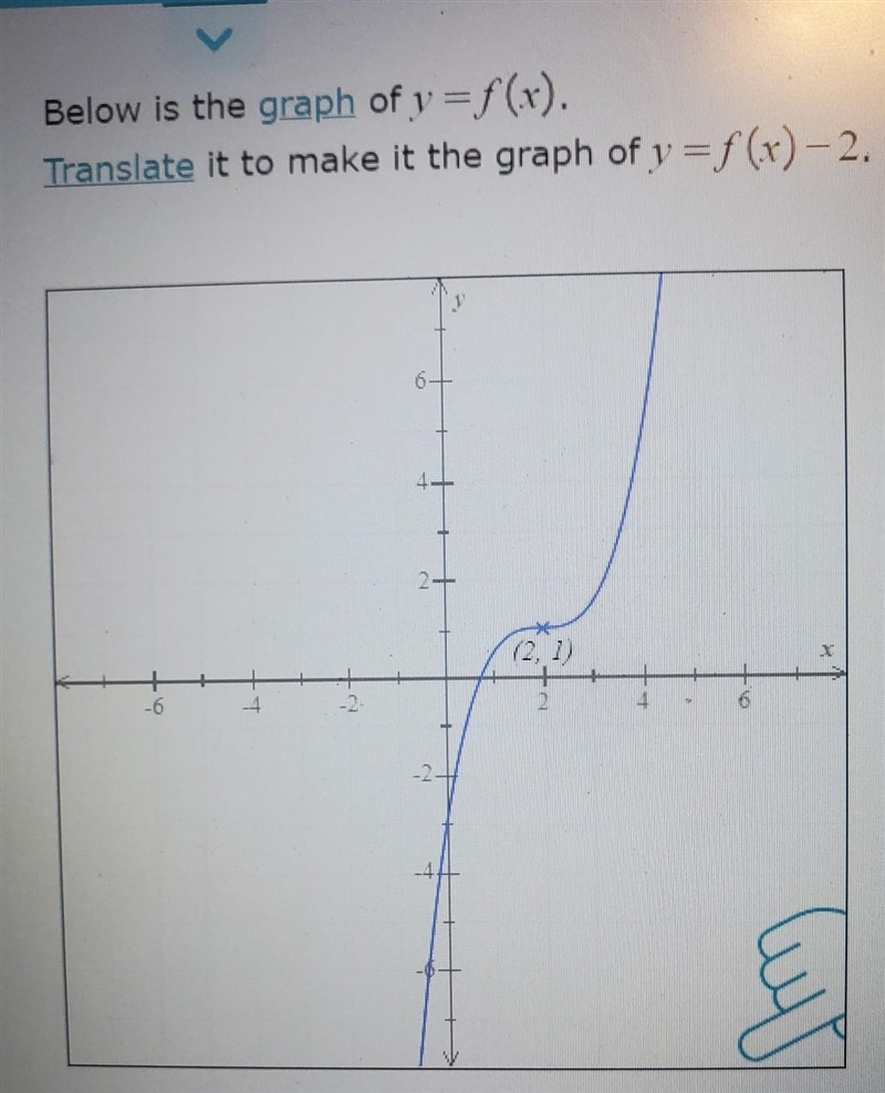 Below is the graph of y = f(x).Translate it to make it the graph of y=f(x) - 2.-example-1