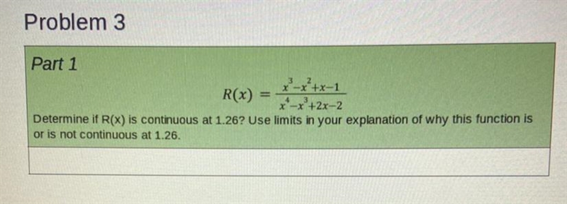 Determine if r(x) is continuous at 1.26? Use limits in your explanation of why this-example-1