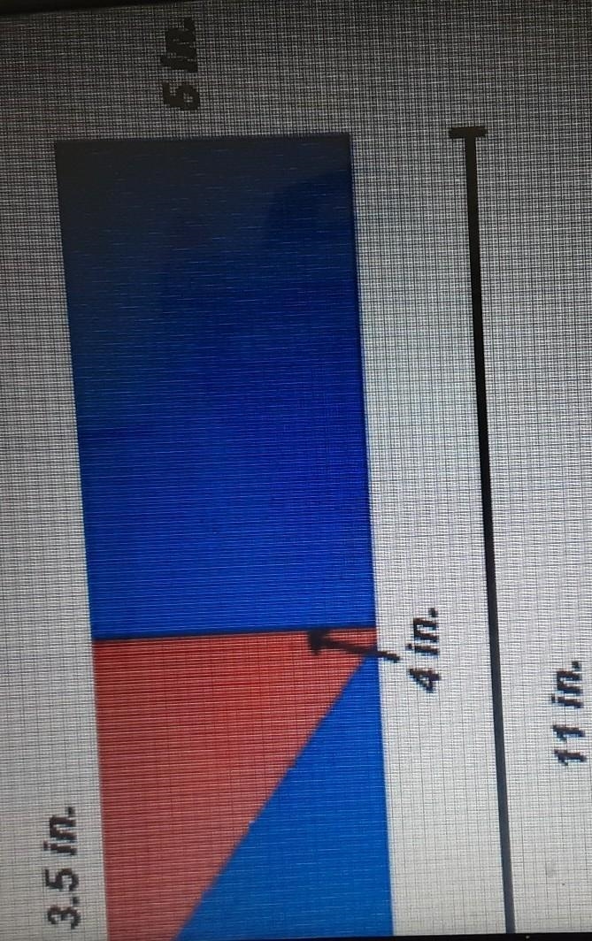 what is the approximate area of the figure that is shared in blue below?A. 48 in2B-example-1