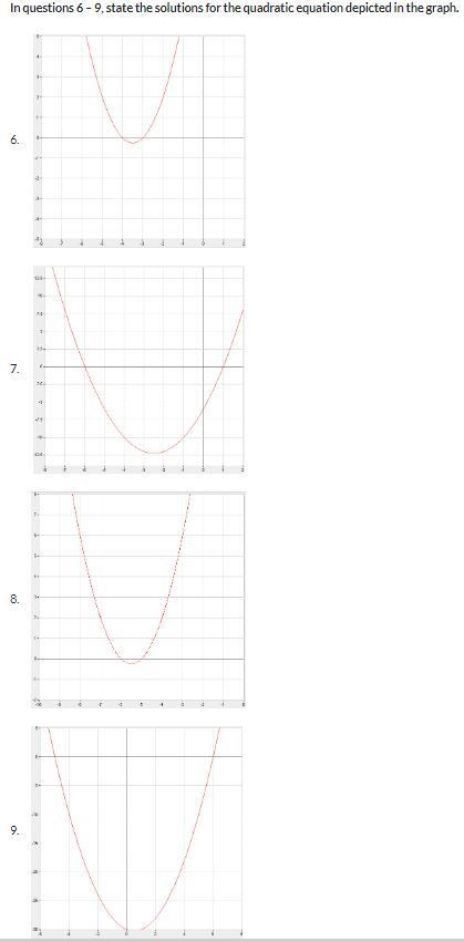 In questions 6 – 9, state the solutions for the quadratic equation depicted in the-example-1