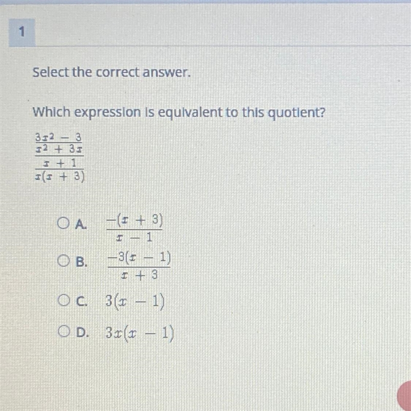 Which expression is equivalent to this quotient?-example-1