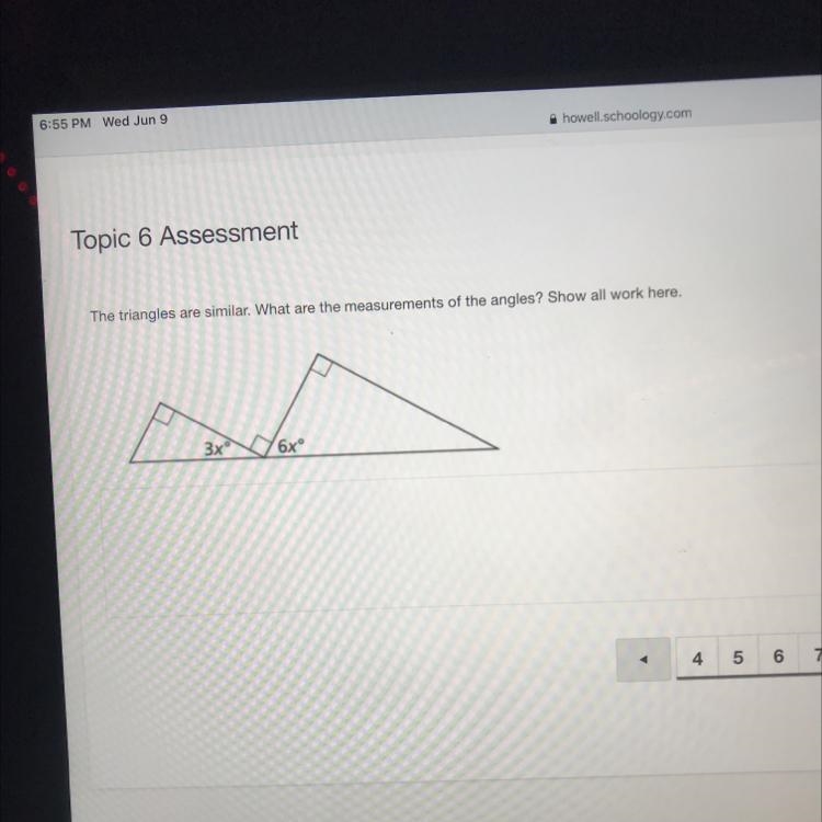 The triangles are similar. What are the measurements of the angles?-example-1