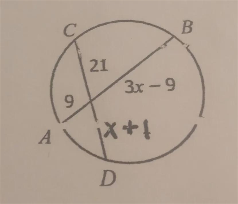 Chords AB and CD intersect as shown nelow find the length of CD-example-1