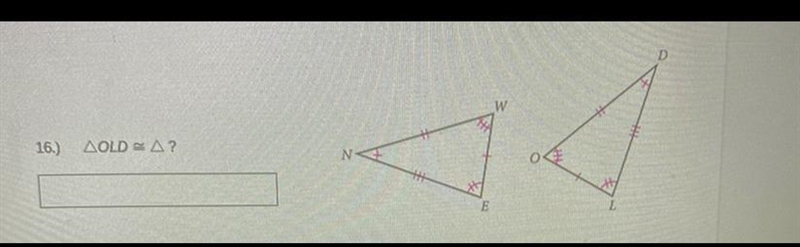 Use the information given to name the triangle that is congruent to the first one-example-1