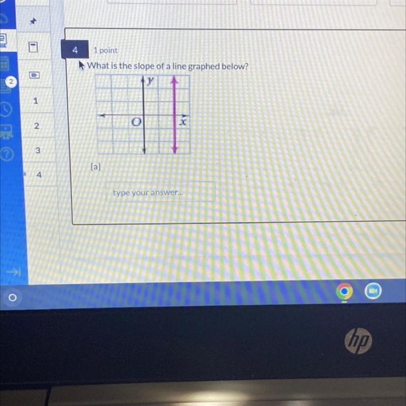 What is the slope of a line graphed below?-example-1