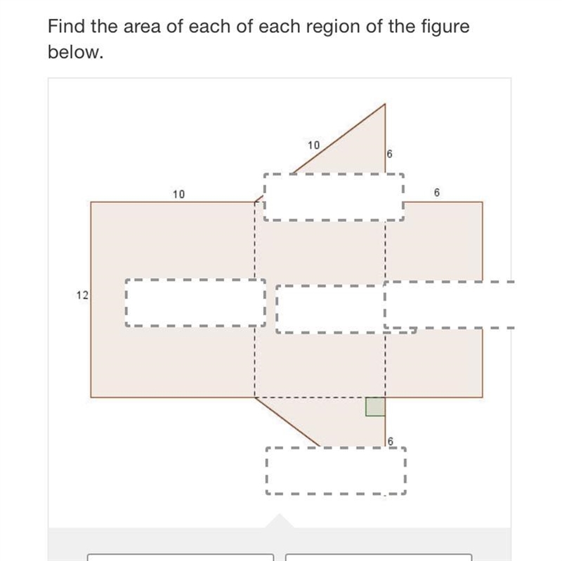 Find the area of each of each region of the figure below.1010612TV6:: 24 square units-example-1