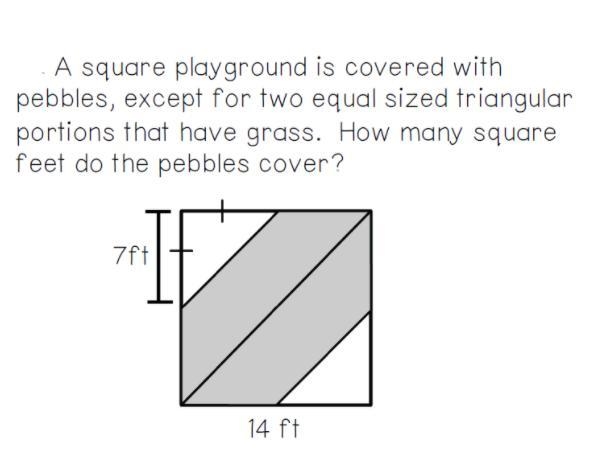 Based on the formula for triangles, A = bh/2, I did that and got 24.5 but since there-example-1