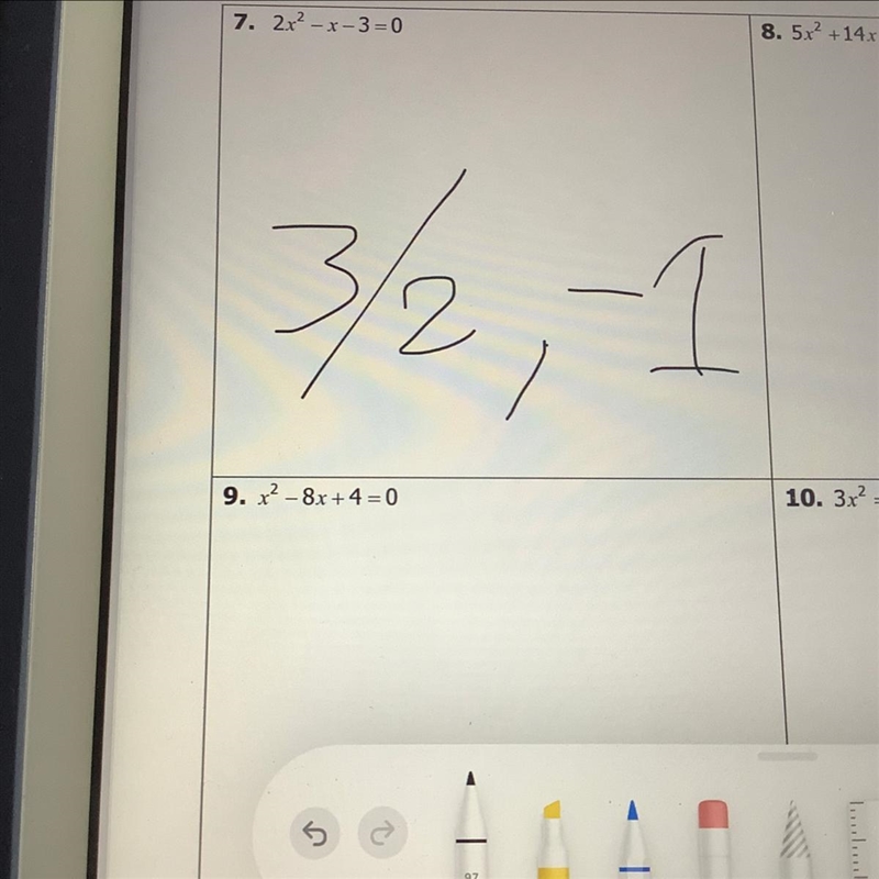 Please solve number 9. Solve each equation by completing the square. Simplify all-example-1