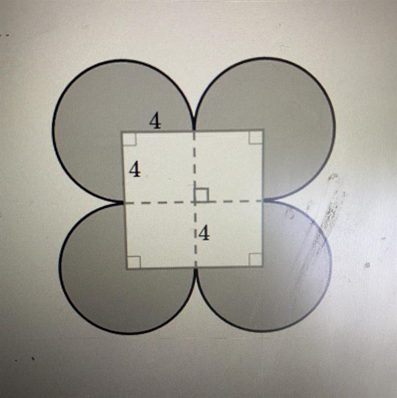 Find the area of the shaded region given the radius of each circle is 4. Leave the-example-1