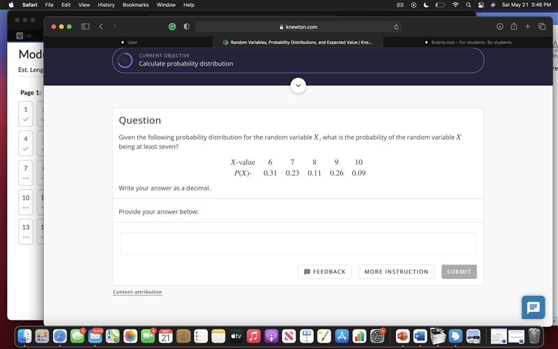 Given the following probability distribution for the random variable X, what is the-example-1