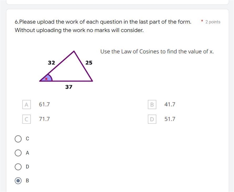 Law of cosine. Please help-example-1