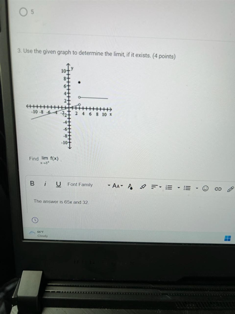 Find limit as x approaches three from the right of f of x. .-example-1