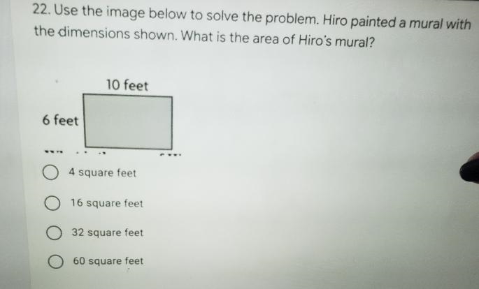 Haro painted a mural with the dimensions shown what is the area of Harrah's mural-example-1