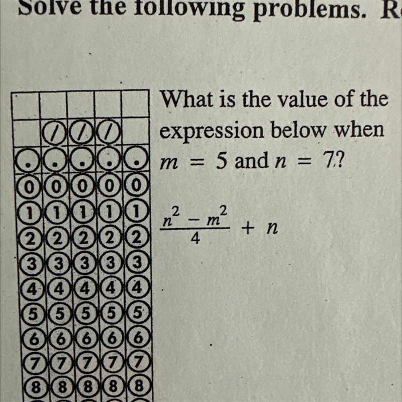 What is the value of the expression below when m=5 and n=7-example-1