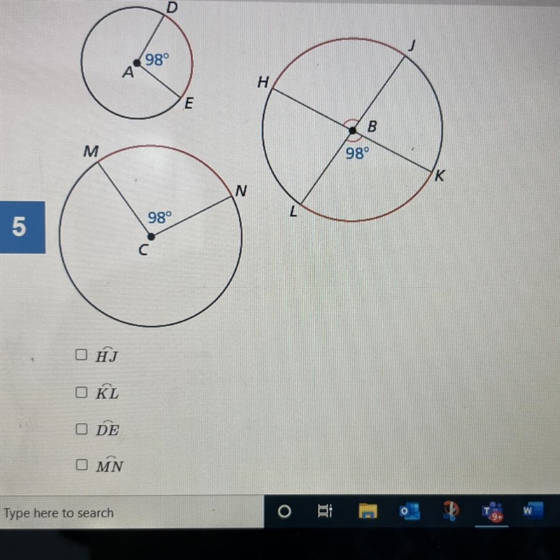 number 5: big ideas 10.1-10.3In the diagram circle B is congruent to circle C. identify-example-1