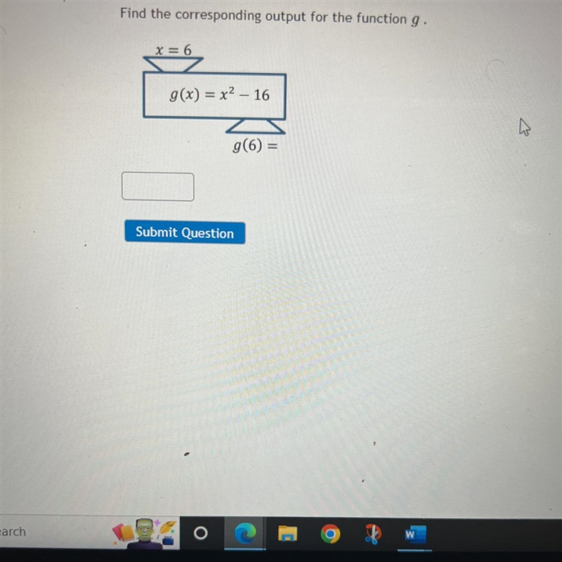 Find the corresponding output for the function g.-example-1