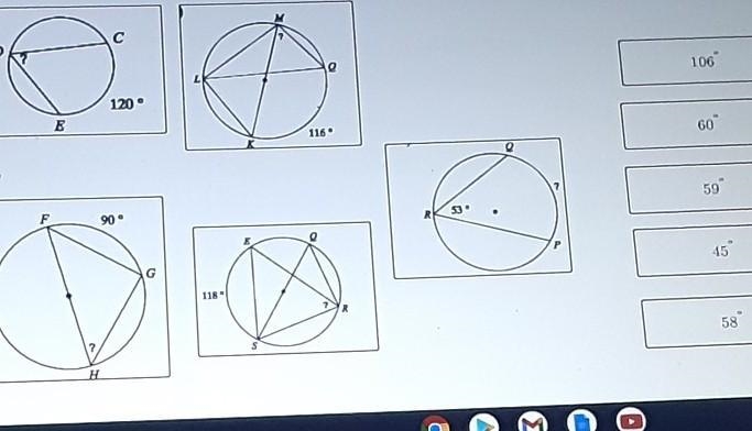 Please match the answers on the right to the correct circle-example-1