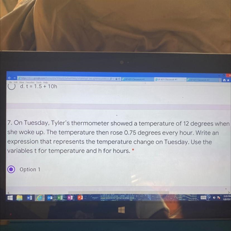 On Tuesday Tyler thermometer show the temperature of 12 degrees when she woke up the-example-1