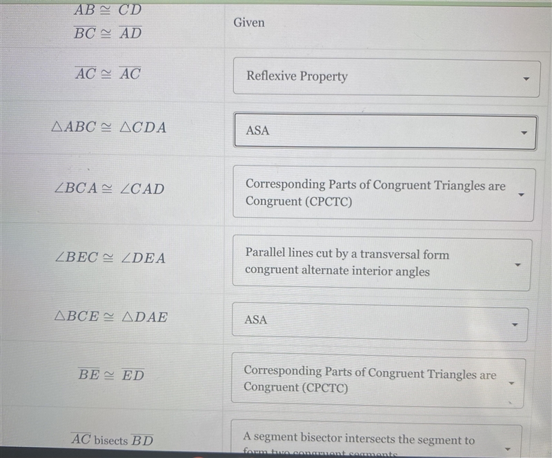 Given: AB ≅CD and BC ≅AD. Prove : AC bisects BD-example-2