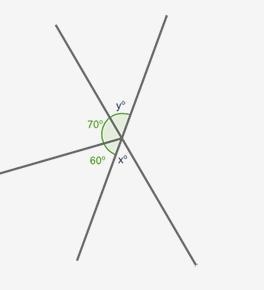 In the figure below, angle y and angle x form vertical angles. Angle y forms a straight-example-1