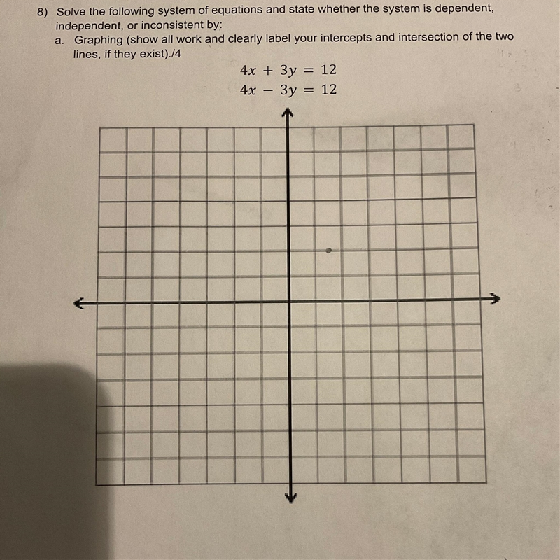 Solve the following system of equations and state whether the system is dependent-example-1