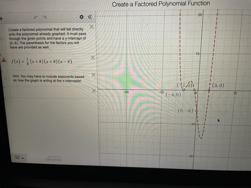 Can you help me create a polynomial function matching the criteria on the left please-example-1