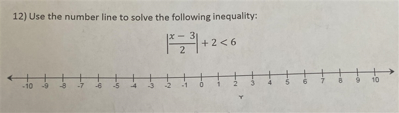 12) Use the number line to solve the following inequality:-example-1