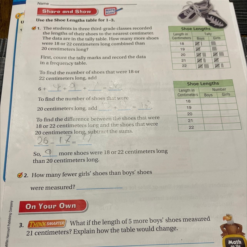 Need to figure out the answer to number 2 and 3 on this page.-example-1