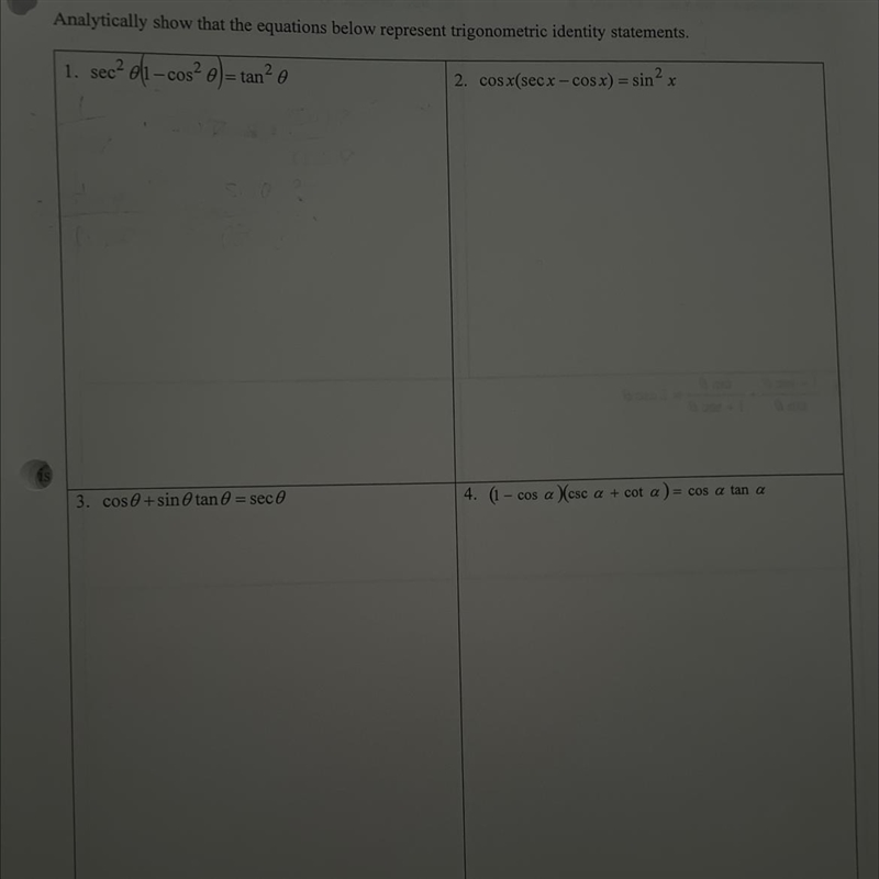 Analytically show that the equation below represents trigonometric identity statements-example-1