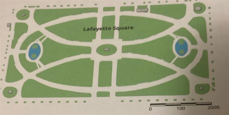 The scale is shown in the lower right corner. Find the actual side lengthsof Lafayette-example-1